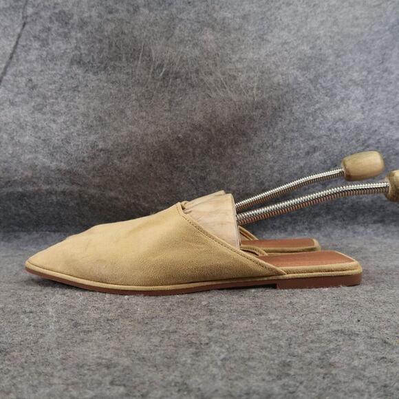 Asos Design Shoes Womens 6 Mule Flats Slip On Casual Classic Square Toe Beige - Picture 4 of 13